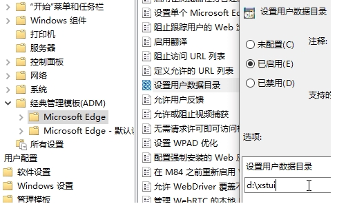 Microsoft Edge瀏覽器緩存,用戶數(shù)據(jù)目錄位置怎么改？