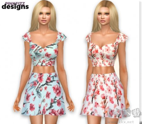 模擬人生4女士性感水墨畫(huà)裙裝MOD