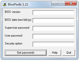 BIOS密碼查看器Biospwds