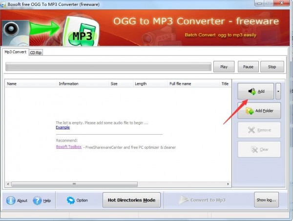 Boxoft OGG to MP3 Converter(OGG到MP3轉(zhuǎn)換器) 1.0 官方版