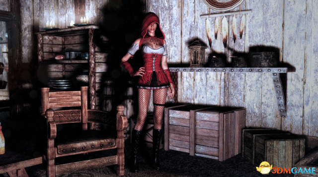 上古卷軸5網(wǎng)襪長(zhǎng)筒靴小紅帽情趣服裝MOD