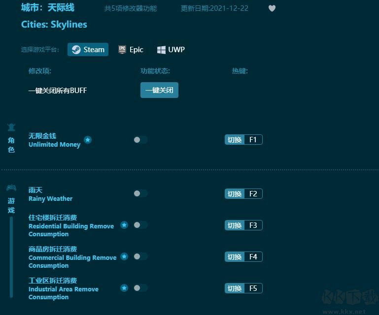 城市天際線(xiàn)五項(xiàng)修改器