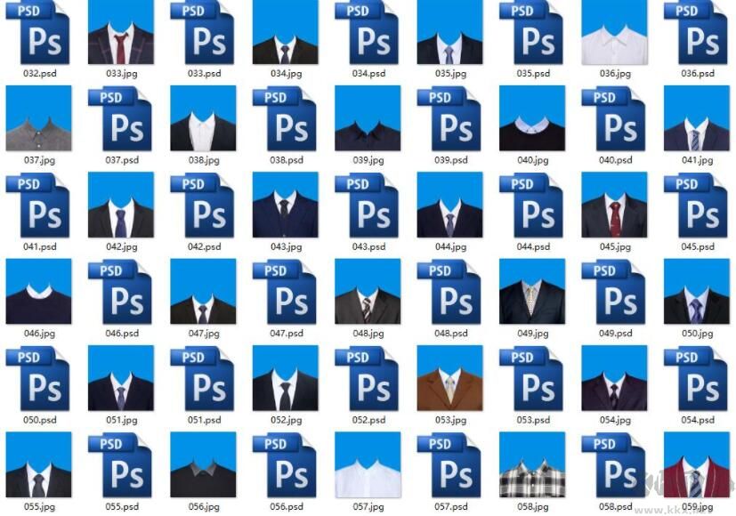 證件照服裝素材(男女)PSD包