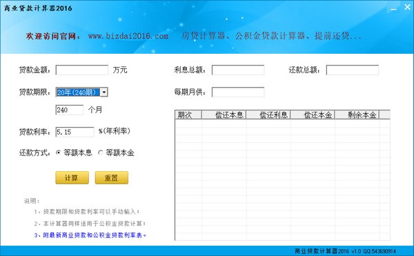 商業(yè)貸款計算器