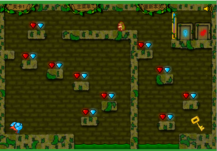 森林冰火人5雙人闖關(guān)小游戲