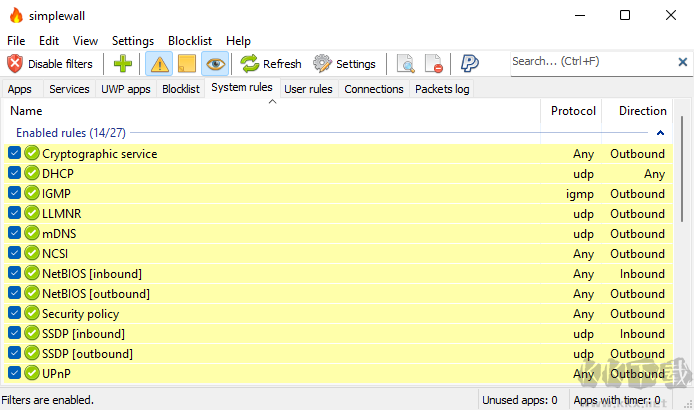 SimpleWall防火墻(進(jìn)程監(jiān)控工具)