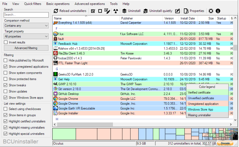 Bulk Crap Uninstaller(卸載軟件)綠色便攜版