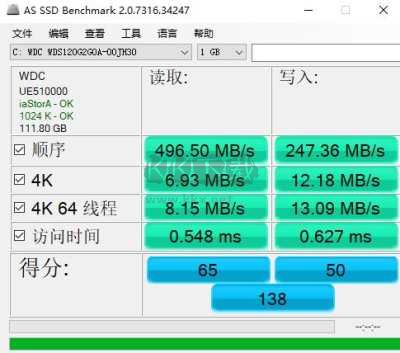 AS SSD Benchmark中文綠色版