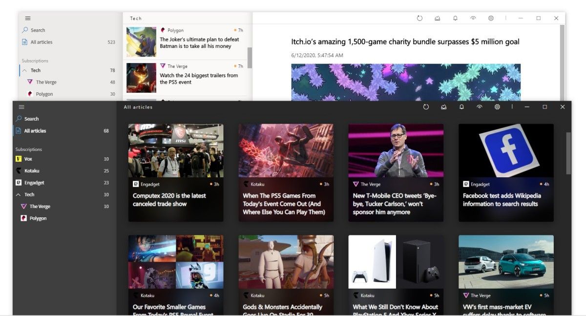 Fluent Reader開源RSS閱讀器