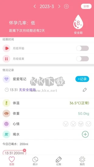 排卵期安全期日歷APP