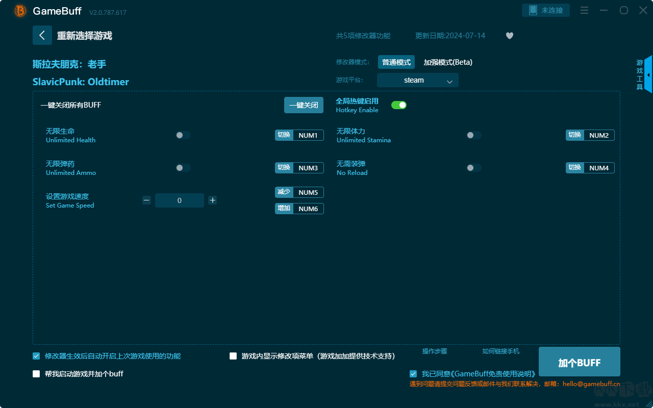 斯拉夫朋克老手五項(xiàng)修改器