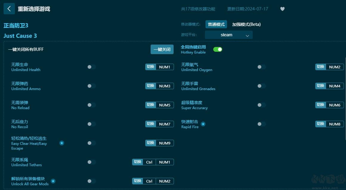 正當(dāng)防衛(wèi)3十七項修改器