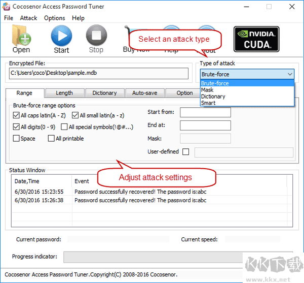 Cocosenor Access Password Tuner截圖