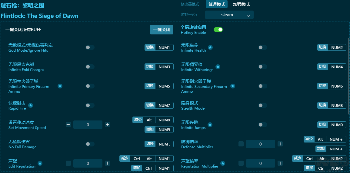 燧石槍：黎明之圍六項(xiàng)修改器綠色版