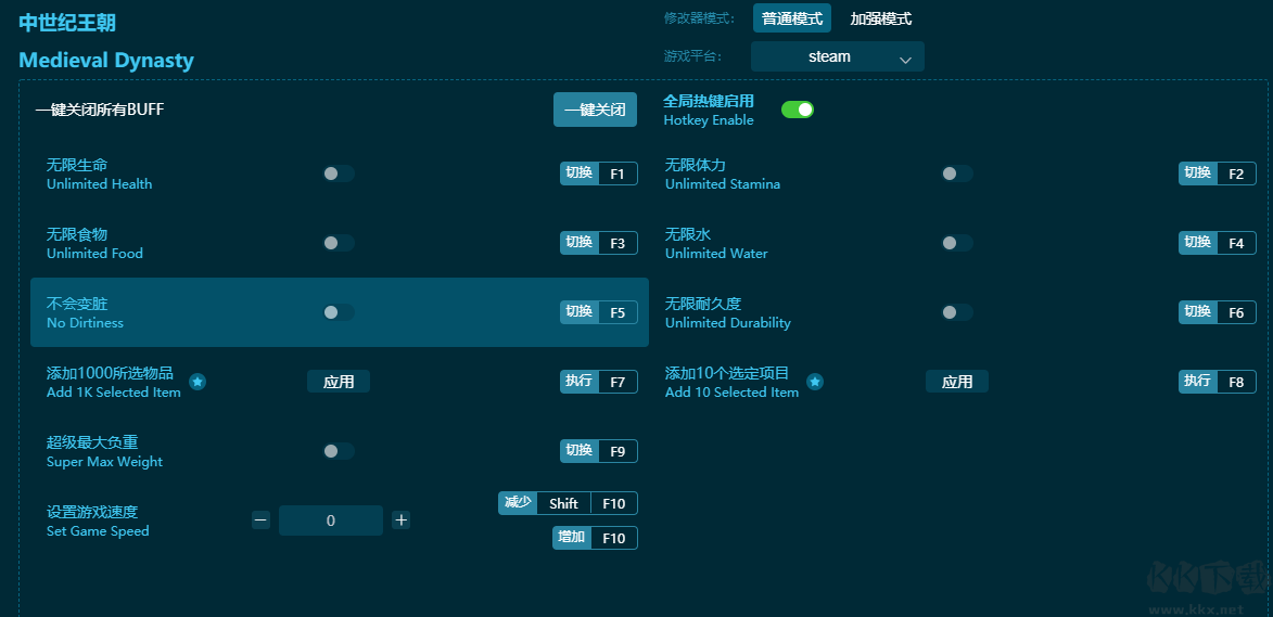 中世紀王朝三十項修改器綠色版