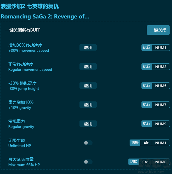 浪漫沙加2七英雄的復仇五項修改器直裝版
