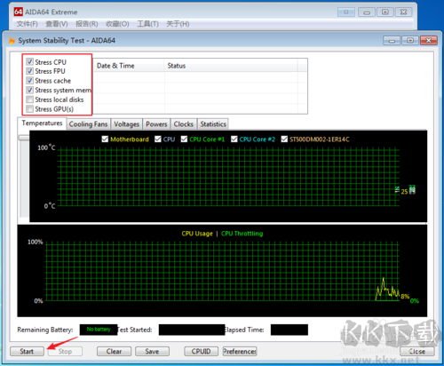 AIDA64中文版怎么拷機(jī)截圖3
