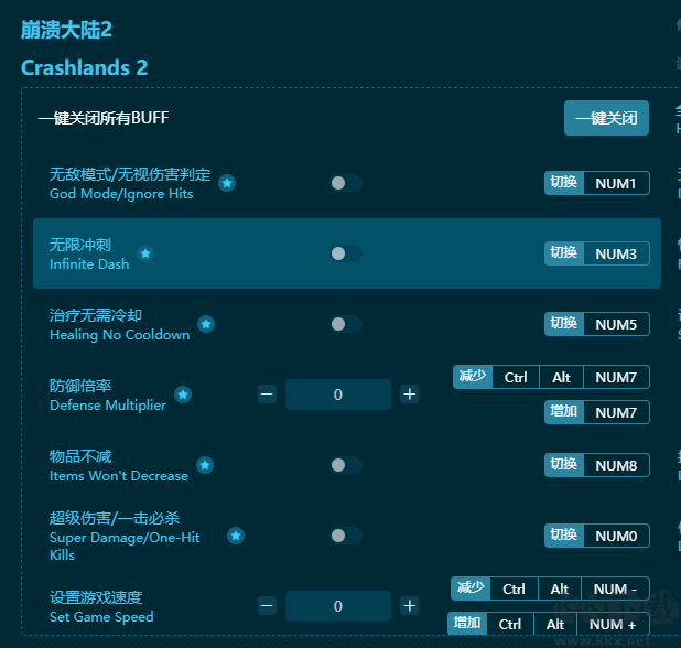 崩潰大陸2十二項修改器