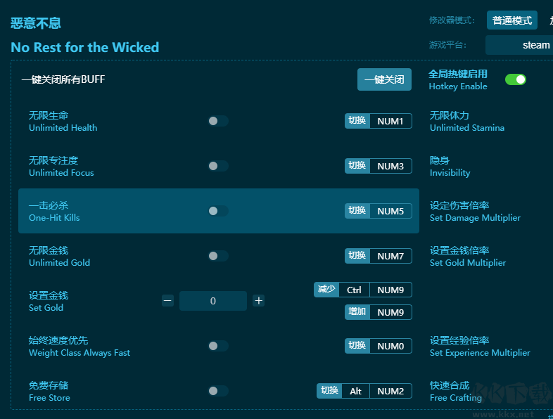 惡意不息二十一項(xiàng)修改器