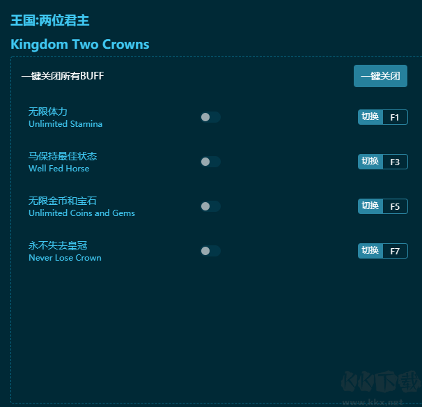 王國兩位君主十五項(xiàng)修改器