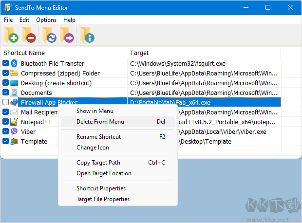 sendto menu editor(發(fā)送菜單編輯器)