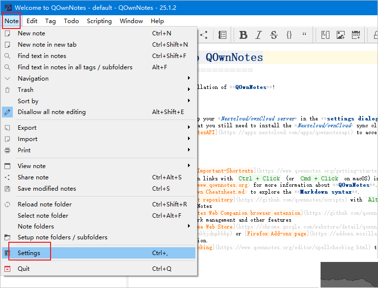 QOwnNotes(事務筆記管理軟件)