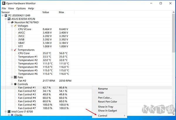 Open Hardware Monitor(硬件監(jiān)控器)