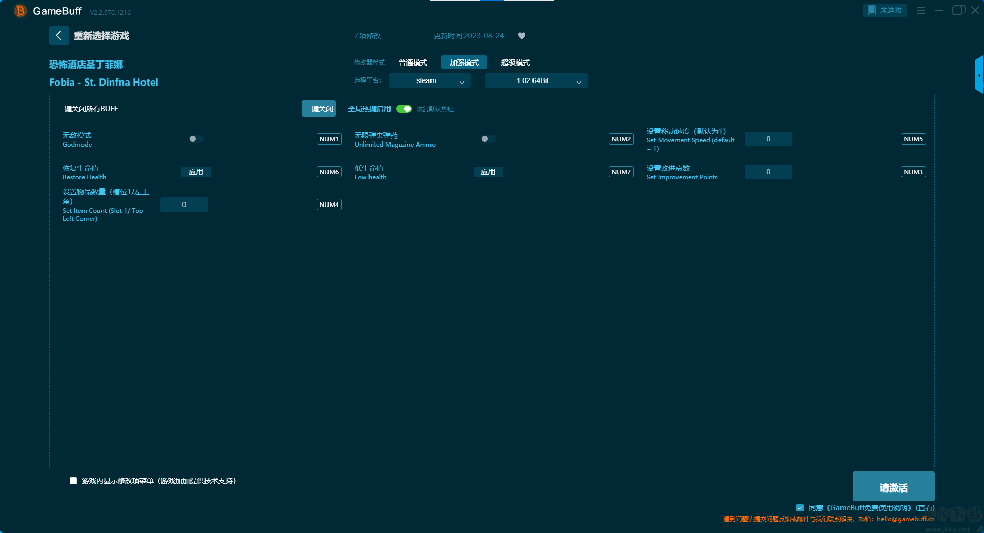 恐怖酒店圣丁菲娜十二項(xiàng)修改器