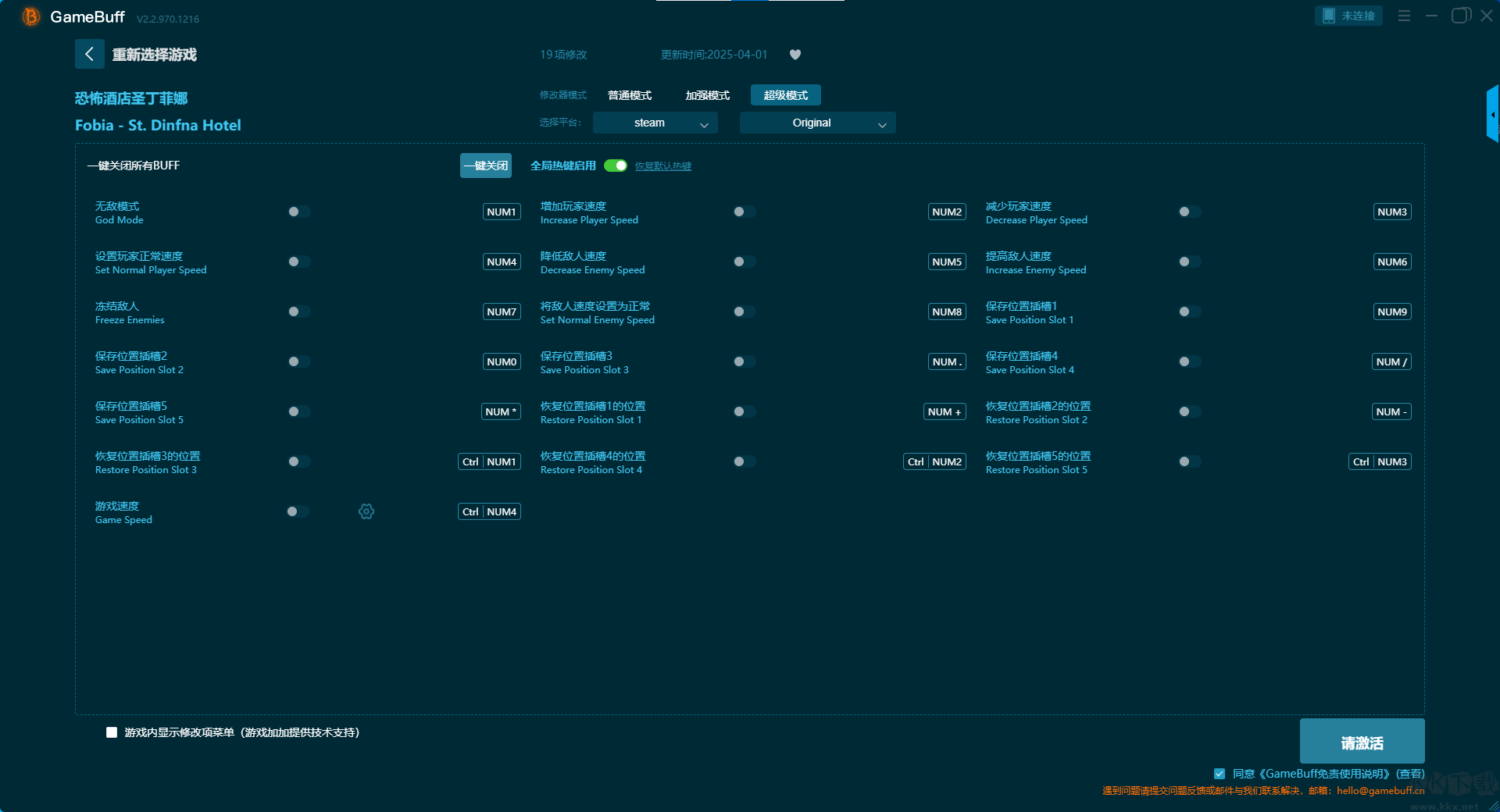 恐怖酒店圣丁菲娜十二項(xiàng)修改器